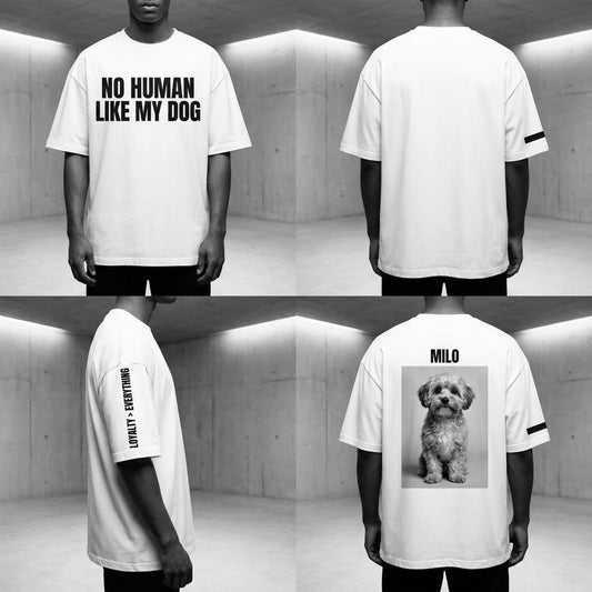No Human Like My Dog Custom Photo T-Shirt | Personalized Loyalty Dog Tee