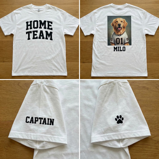 Home Team Custom Pet T-Shirt – Personalized Dog Portrait Tee | Furever Mine Store
