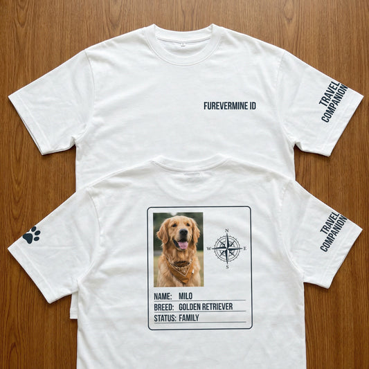 Travel Companion Custom Pet ID T-Shirt | Personalized Pet Photo Tee